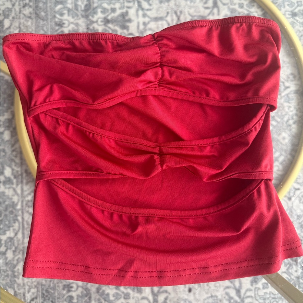 Cutout Red Tube Top